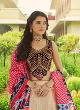 Fashionable Georgette Lehenga Choli in Beige